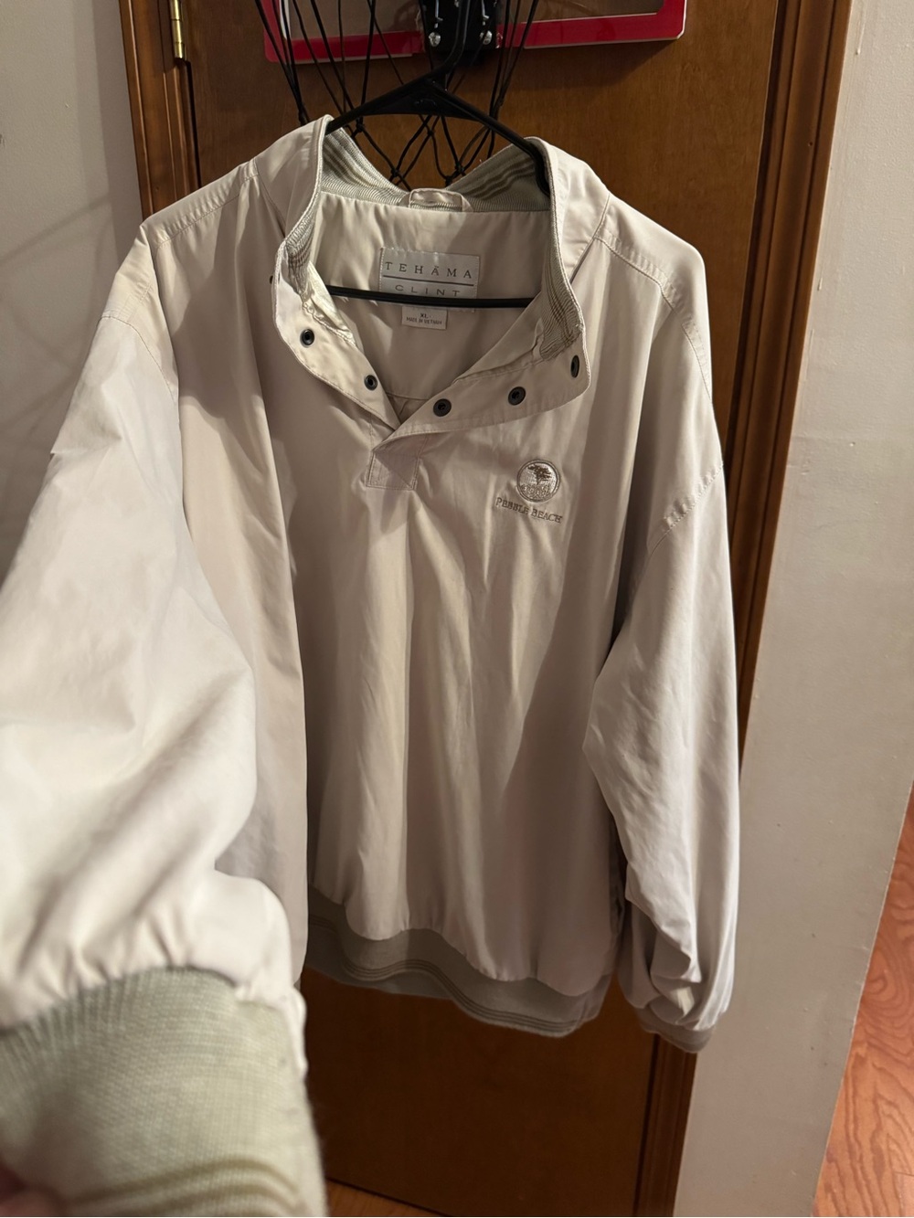 Pebble Beach Light Gray Pullover Windbreaker